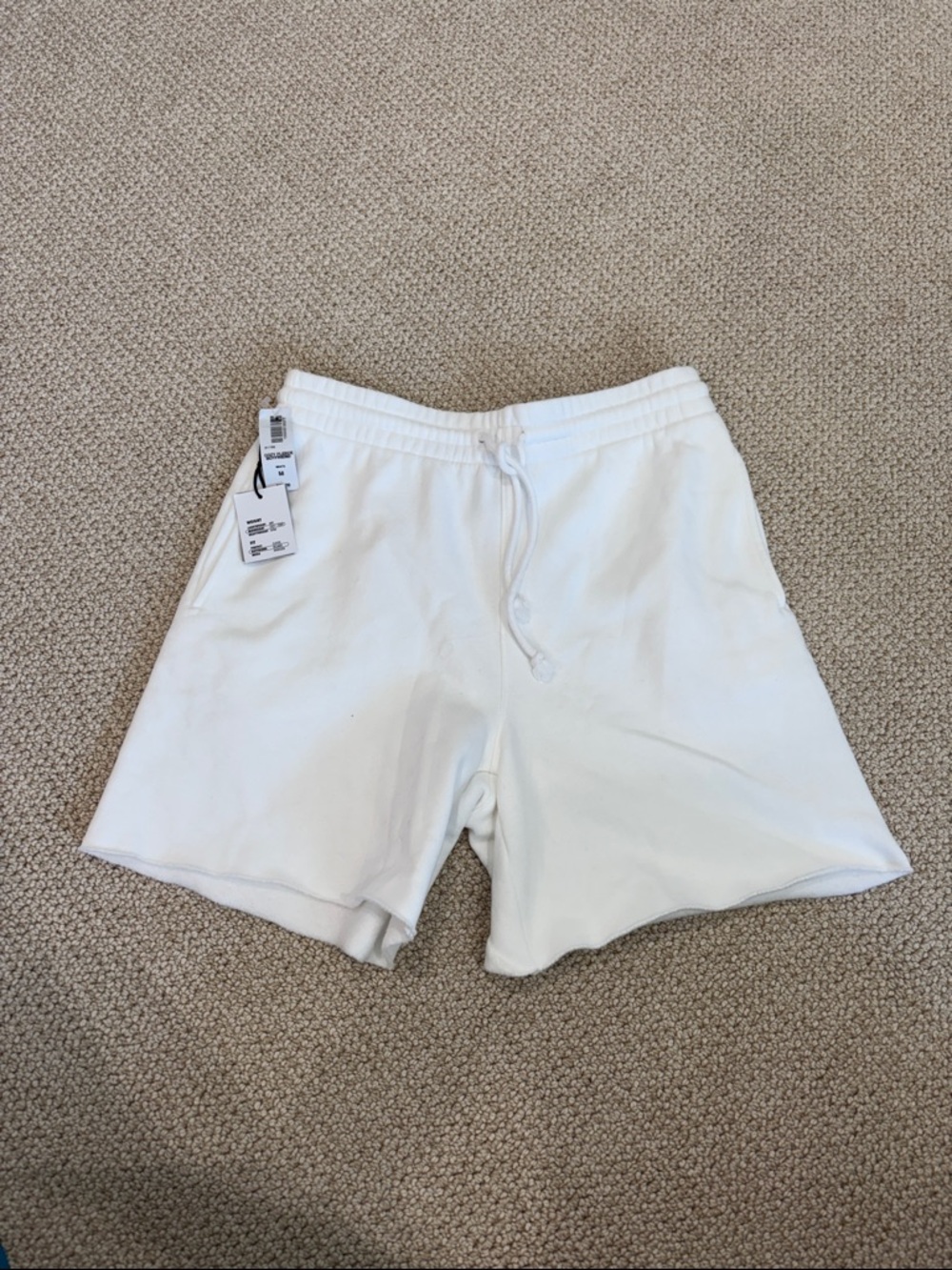 Aritzia White Athletic Drawstring Shorts